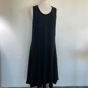 Karen Kane Feels Like Knit Stretchy Sleeveless Full Skirt Black Tank Dress